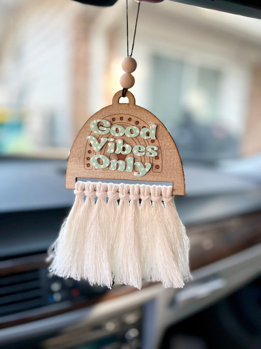 Good Vibes Only Car Charm