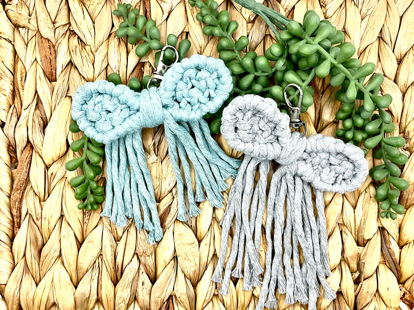 Macrame Bow Keychain