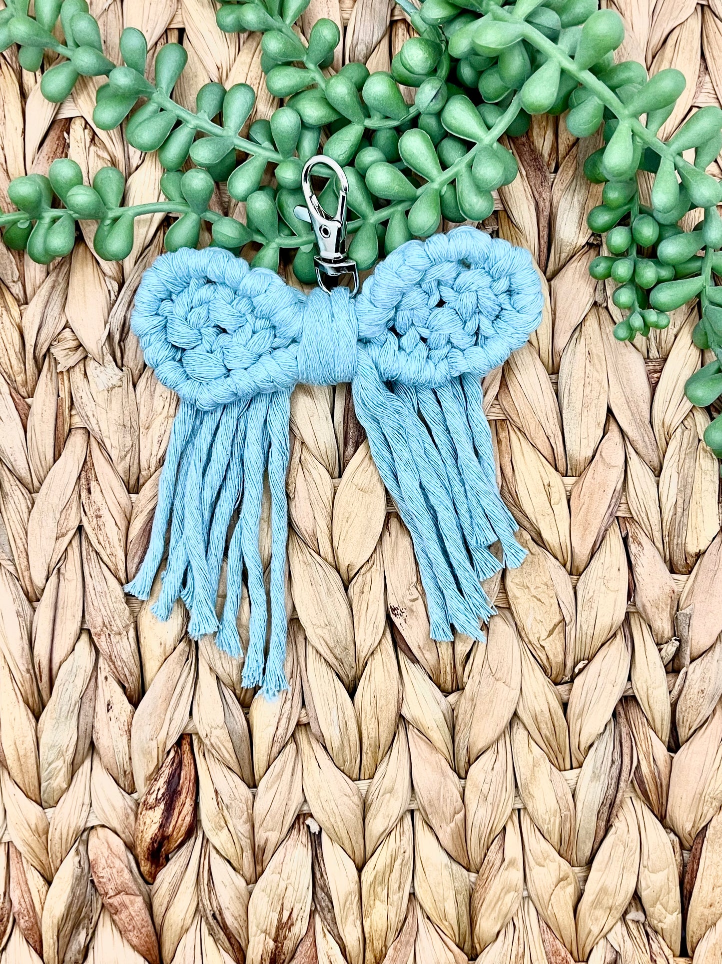 Macrame Bow Keychain
