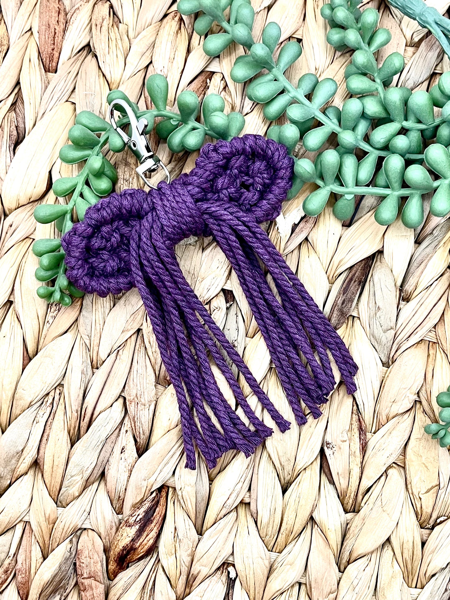 Macrame Bow Keychain